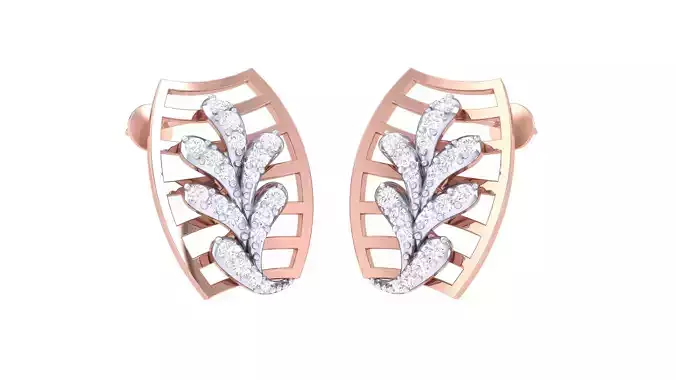 Women Stud Earrings 3dm STL OBJ FBX Renders Details