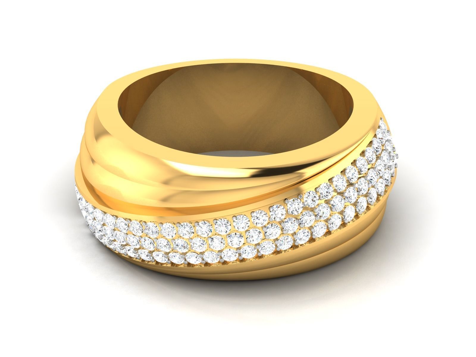 Band 3dm Render Details gold with diamonds 3D print model_7