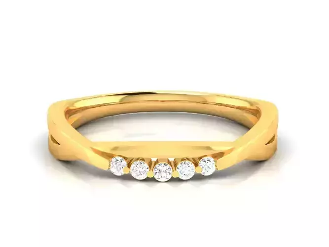 Band 3dm Render Details gold diamond ring with three stones