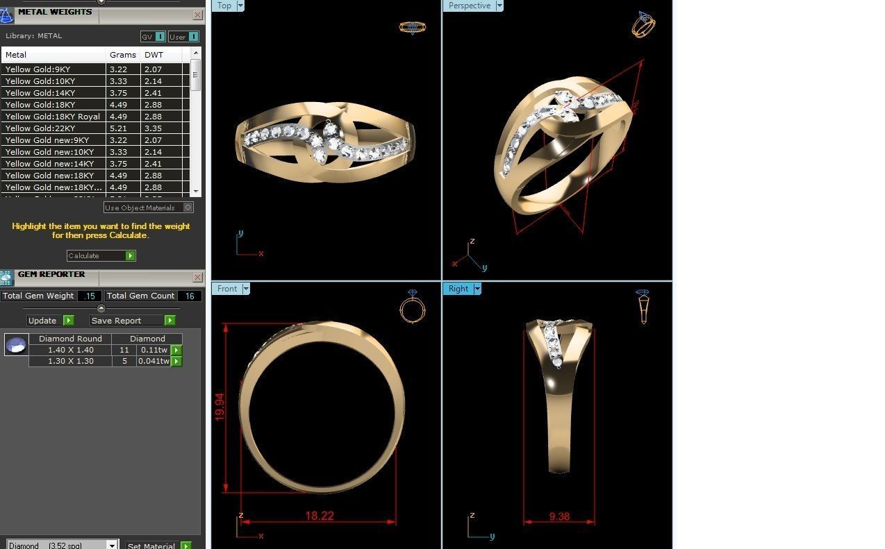 Women ring 3dm Render details 3D print model_8