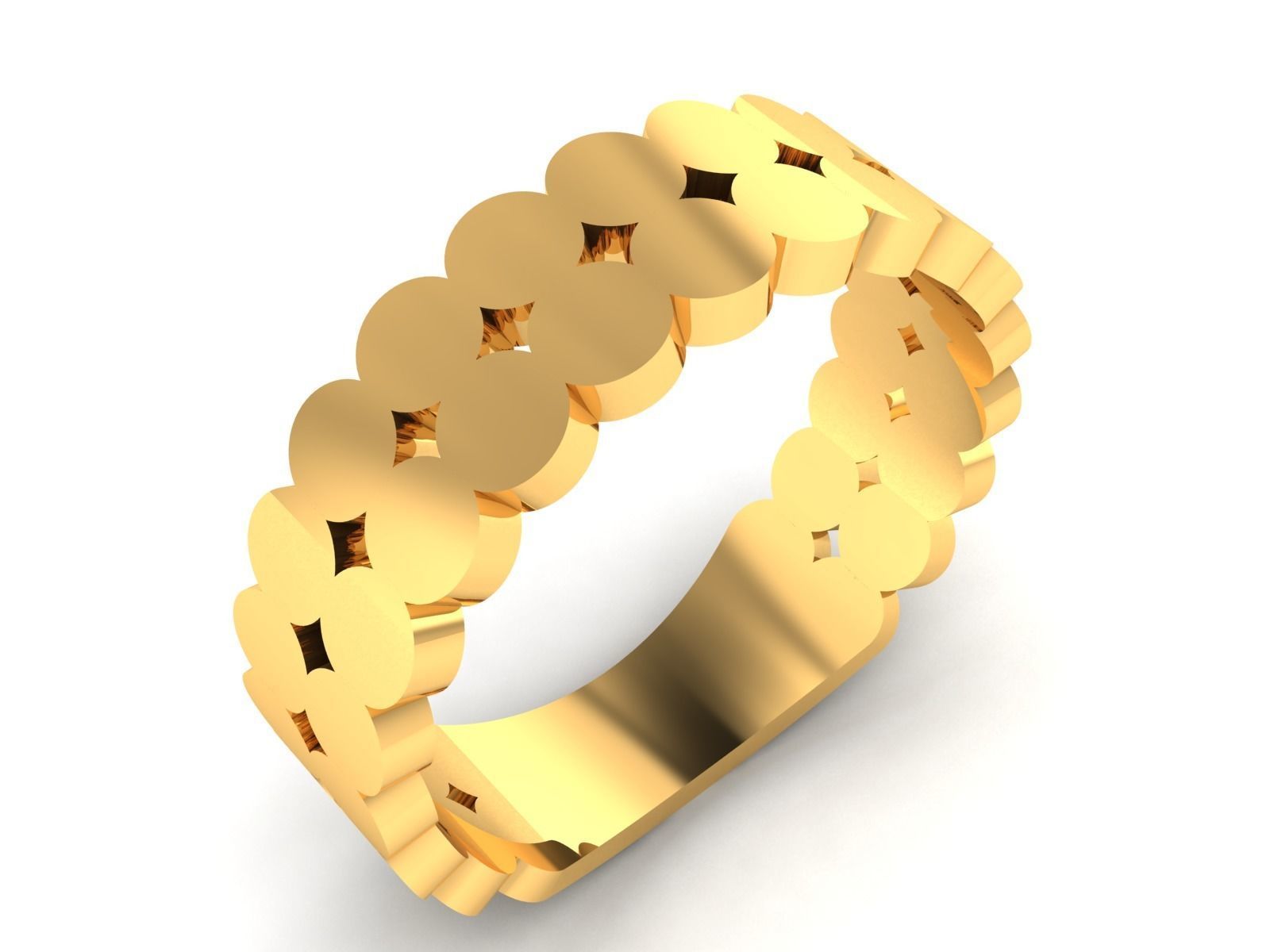 Band 3dm Render Details gold wedding with diamonds 3D print model_1
