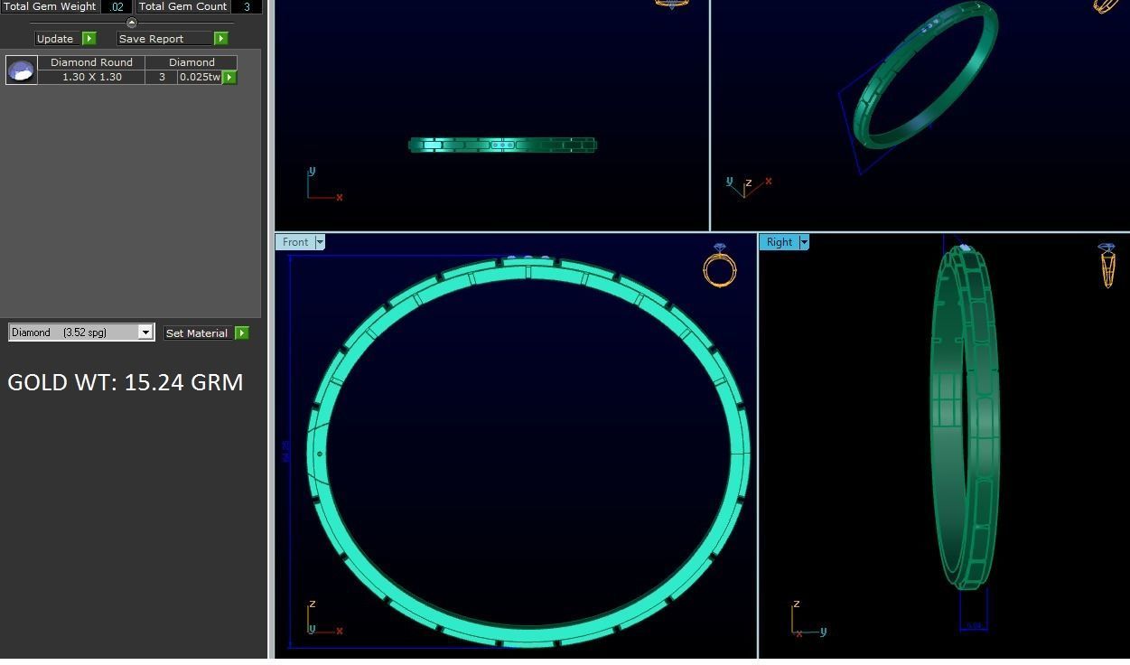 Band 3dm Render Details gold ring with diamonds 3D print model_8