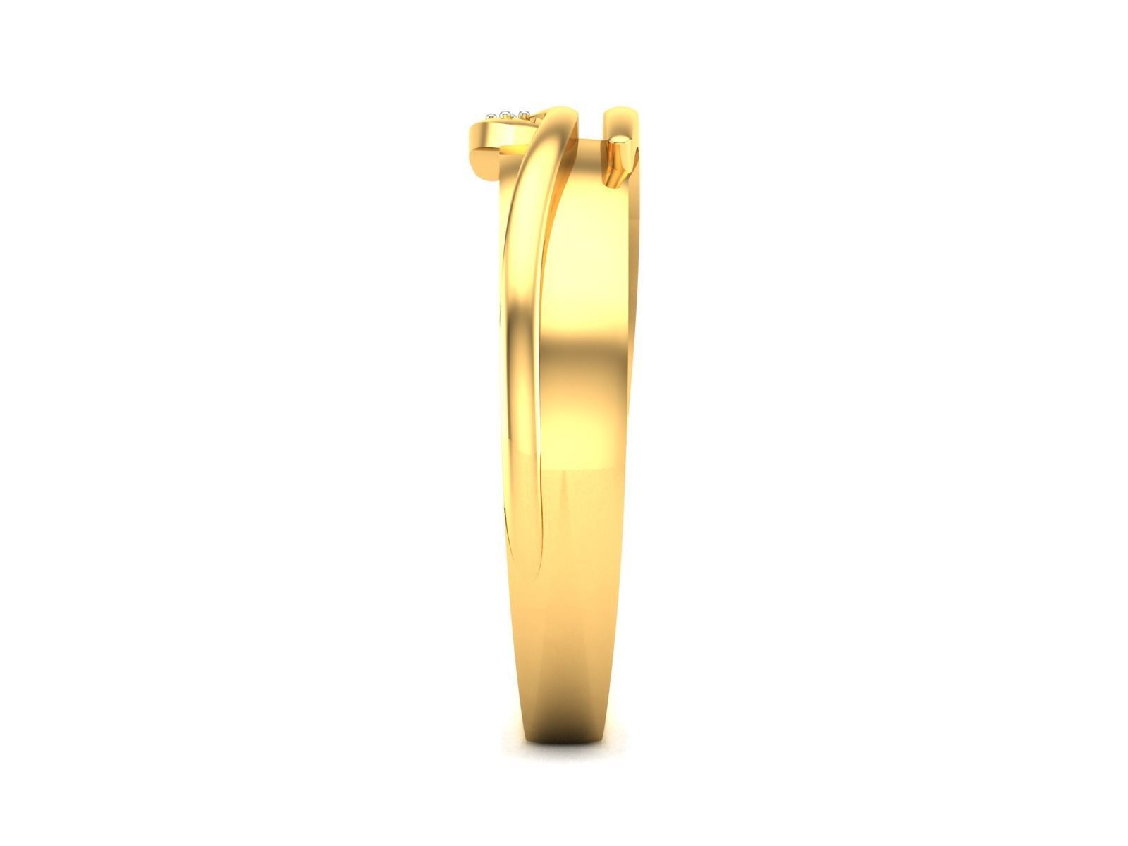 Band 3dm Render Details gold ring with diamond in middle 3D print model_6