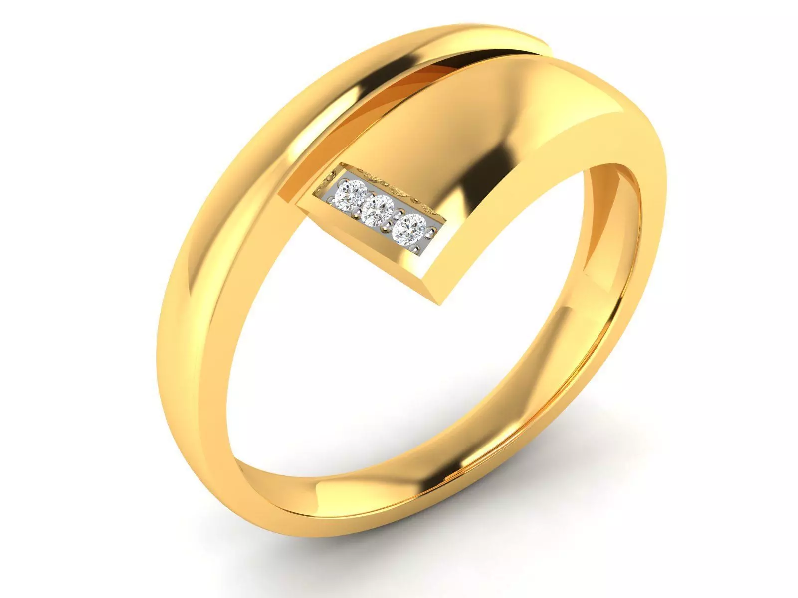 Band 3dm Render Details gold ring 3D print model