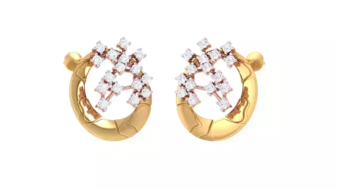 Women Stud Earrings 3dm STL OBJ FBX Renders Details