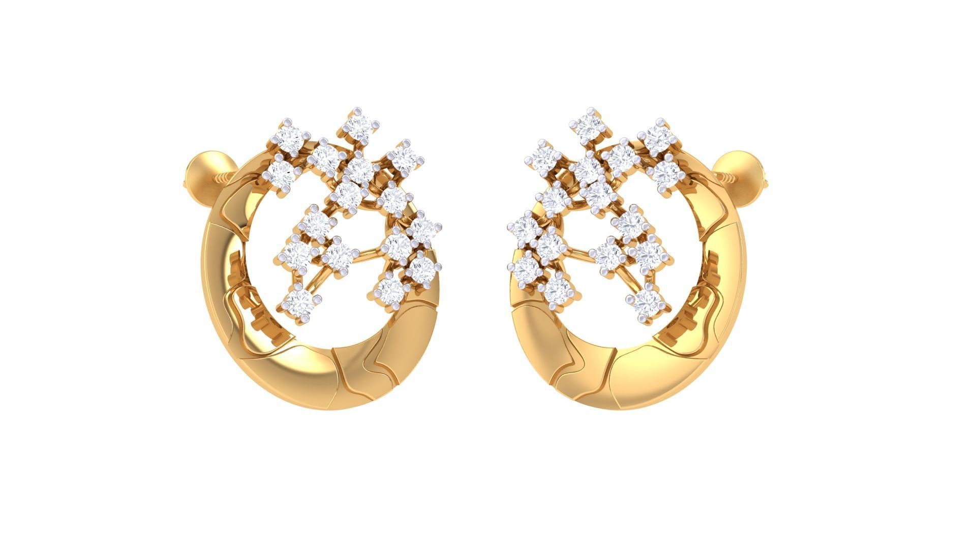 Women Stud Earrings 3dm STL OBJ FBX Renders Details 3D print model_2