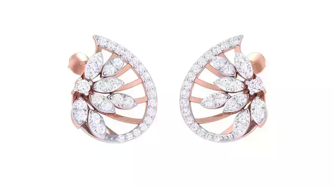 Women Stud Earrings 3dm STL OBJ FBX Renders Details