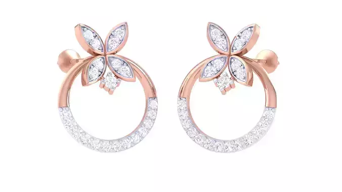 Women Stud Earrings 3dm STL OBJ FBX Renders Details