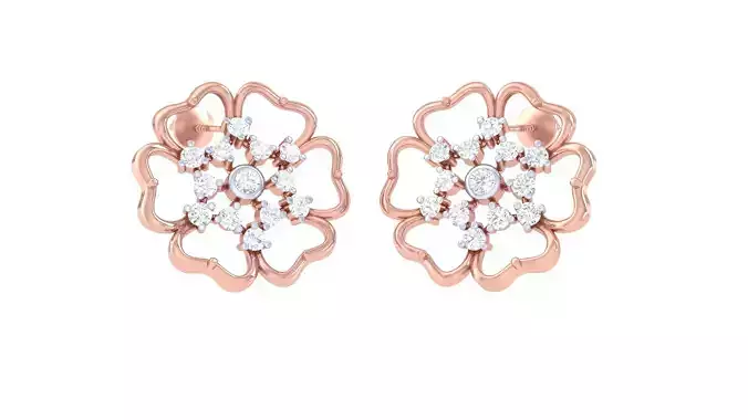 Women Stud Earrings 3dm STL OBJ FBX Renders Details