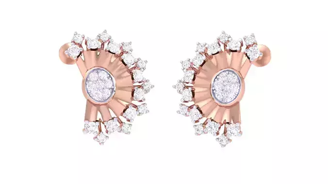 Women Stud Earrings 3dm STL OBJ FBX Renders Details