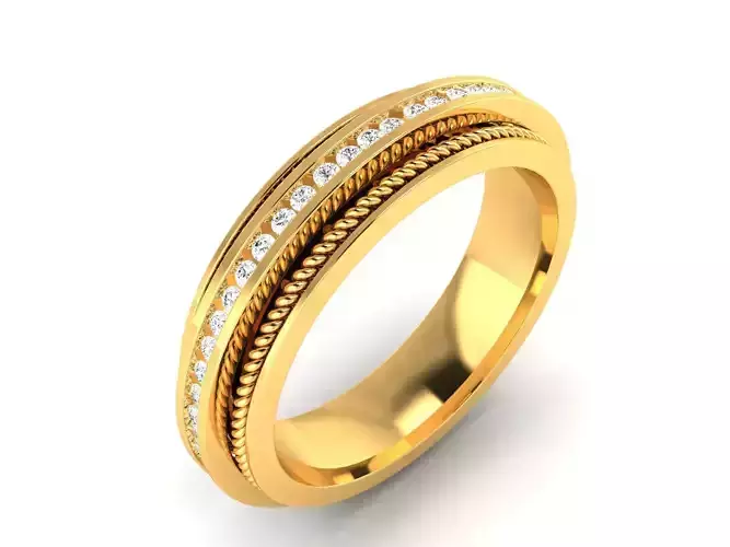 Band 3dm Render Details gold bangles with diamonds