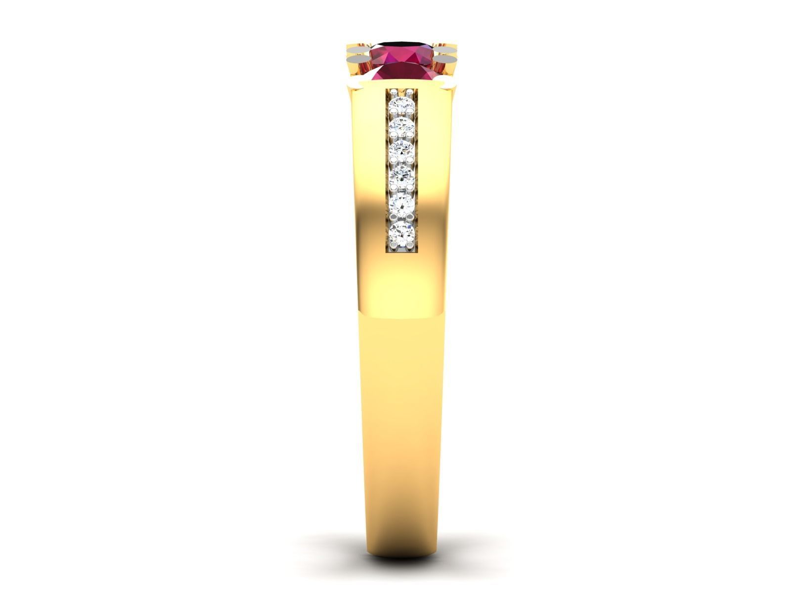 Band 3dm Render Details ruby and diamond ring gold 3D print model_6
