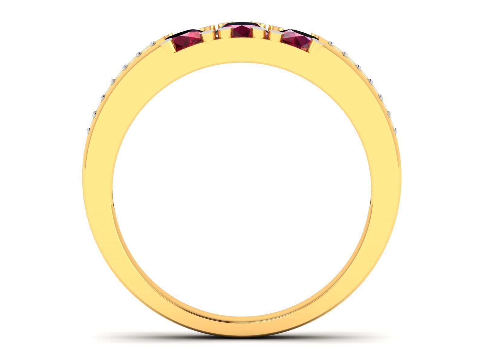 Band 3dm Render Details ruby and diamond ring gold 3D print model_3