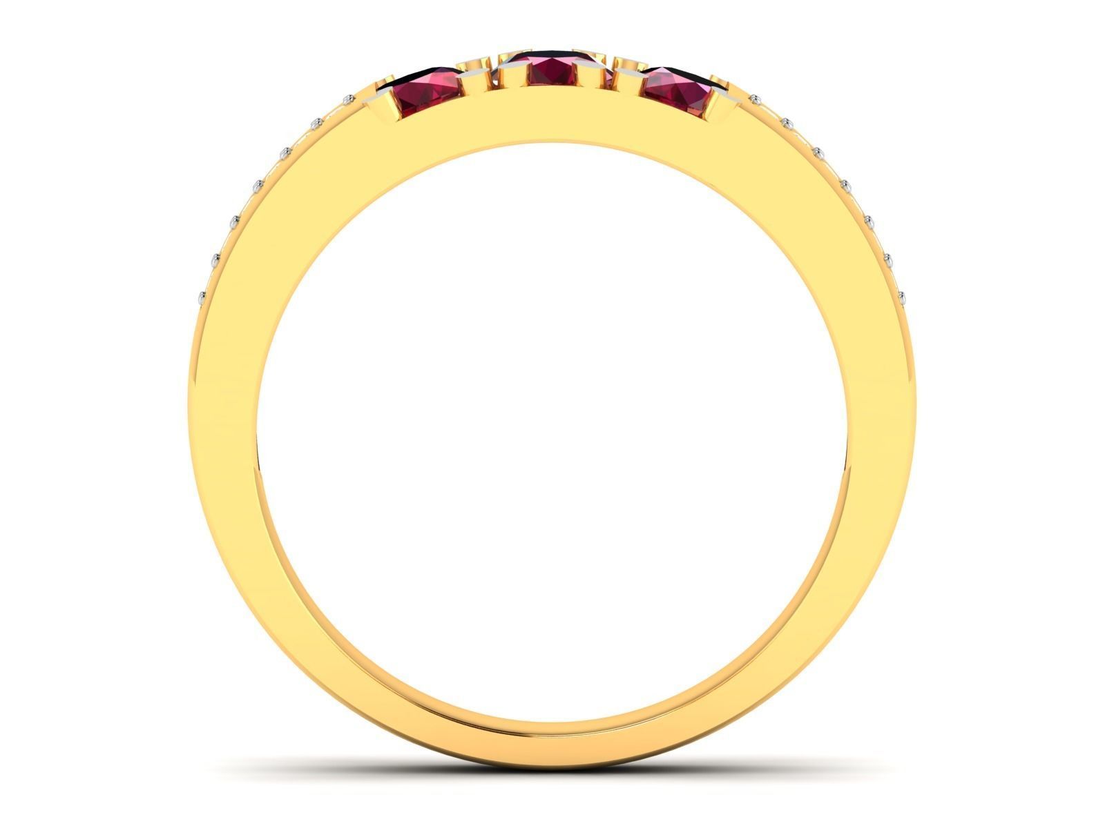 Band 3dm Render Details ruby and diamond ring gold 3D print model_16