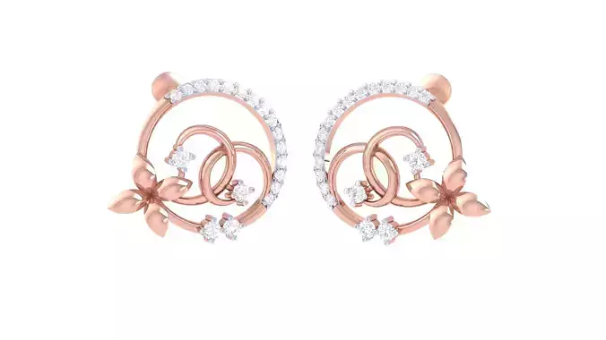 Women Stud Earrings 3dm STL OBJ FBX Renders Details