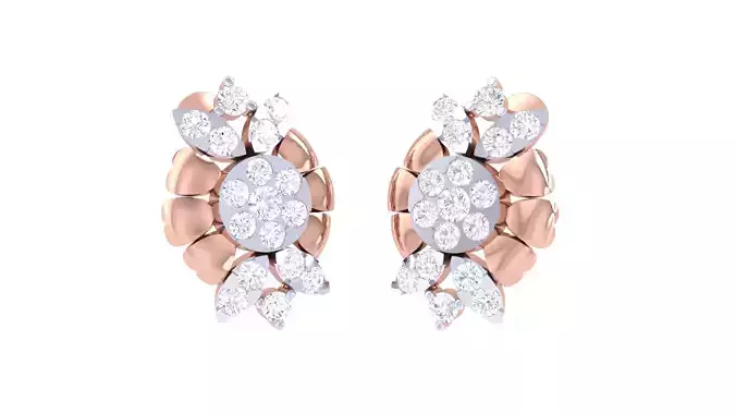 Women Stud Earrings 3dm STL OBJ FBX Renders Details