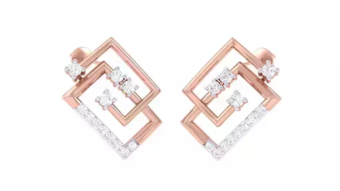 Women Stud Earrings 3dm STL OBJ FBX Renders Details