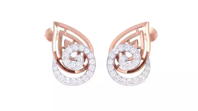 Women Stud Earrings 3dm STL OBJ FBX Renders Details