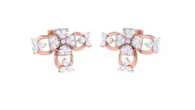 Women Stud Earrings 3dm STL OBJ FBX Renders Details