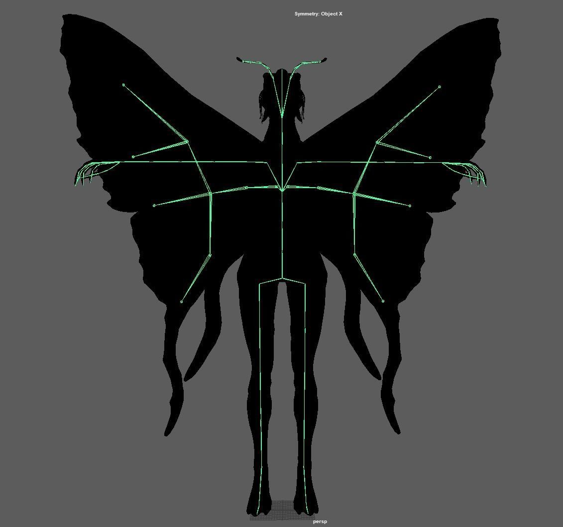 Butterfly Woman Low-poly 3D model_22