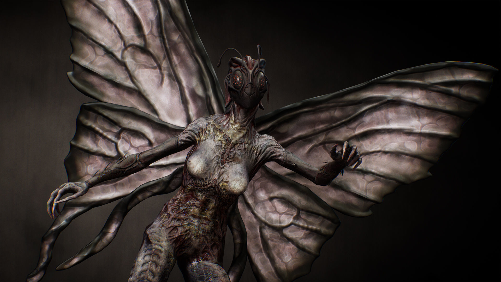 Butterfly Woman Low-poly 3D model_9