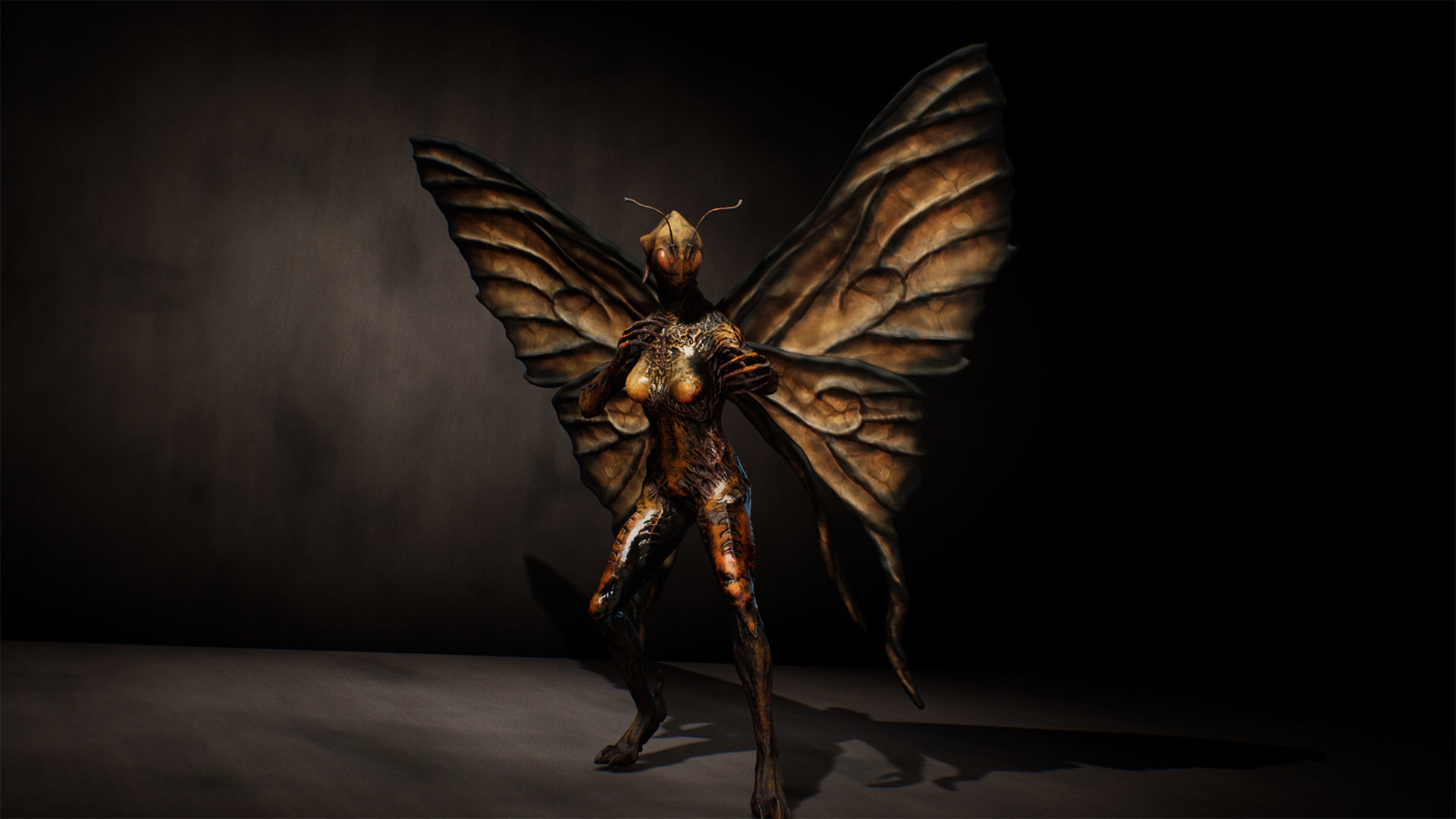 Butterfly Woman Low-poly 3D model_5