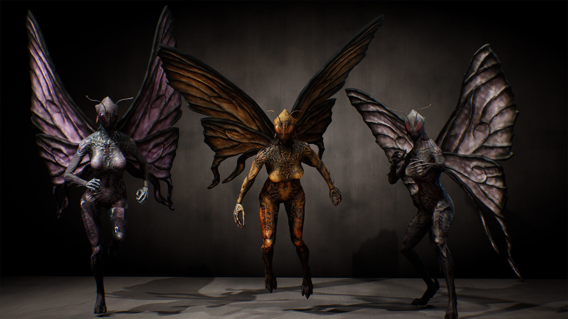 Butterfly Woman Low-poly 3D model_3