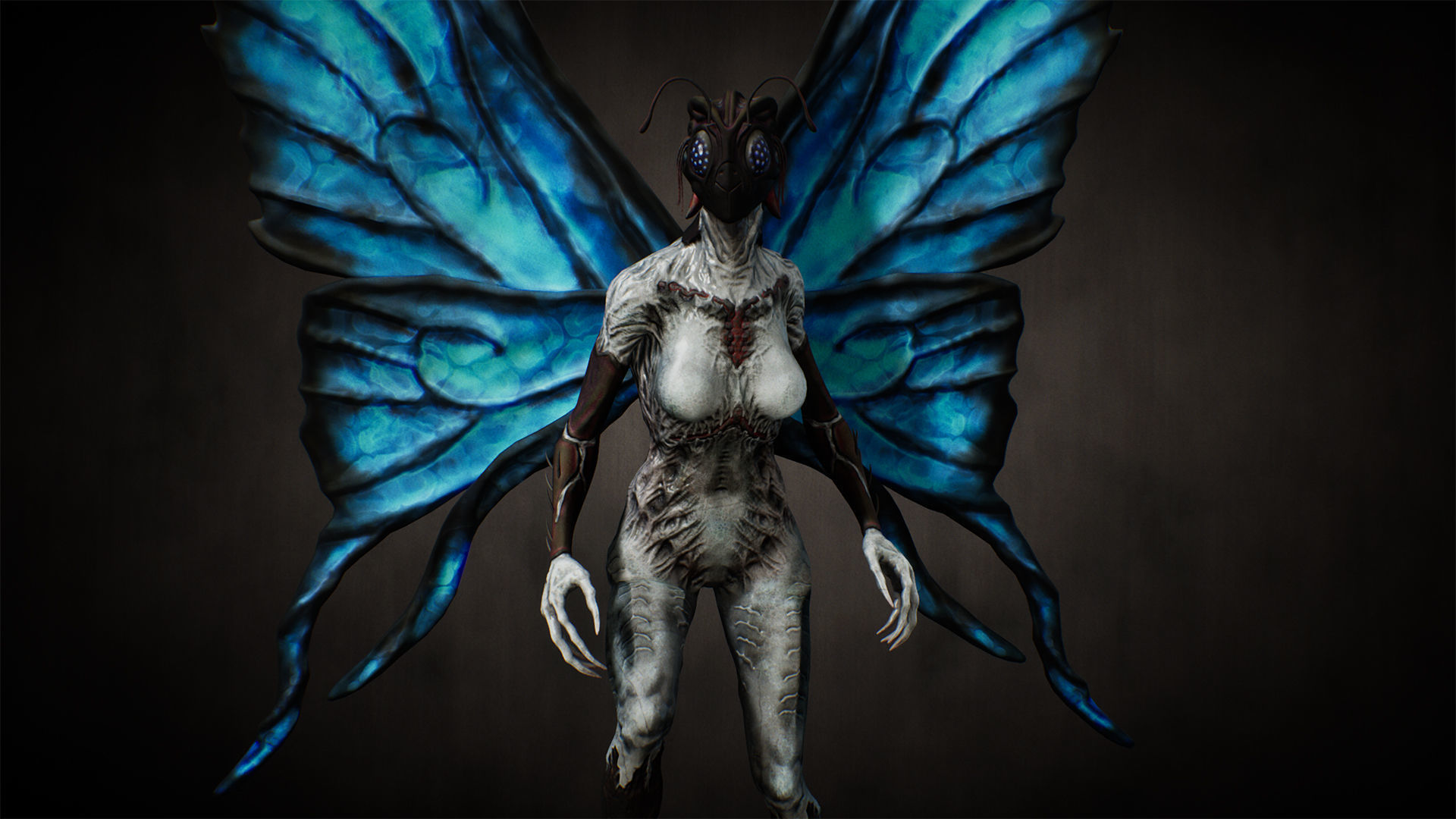 Butterfly Woman Low-poly 3D model_16