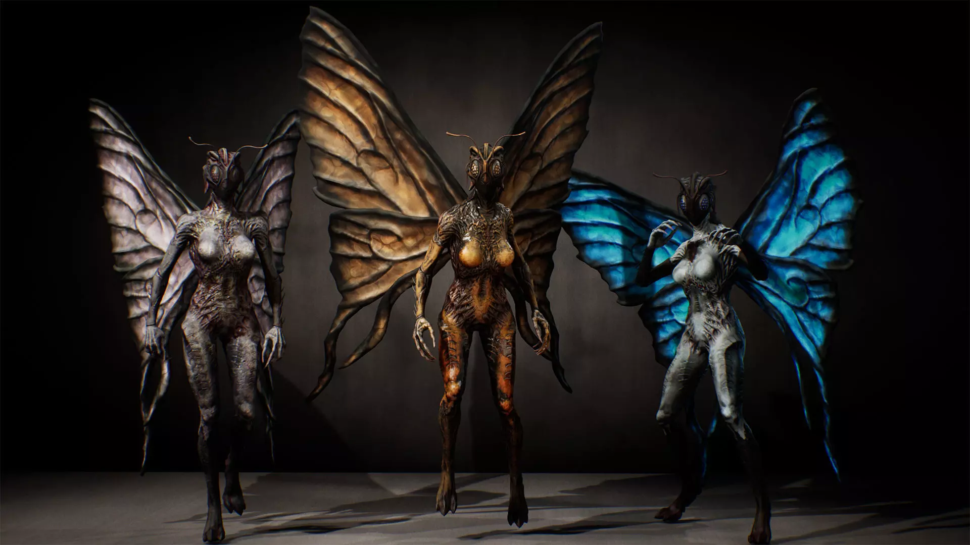 Butterfly Woman Low-poly 3D model_0