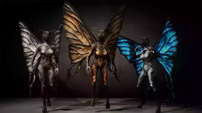 Butterfly Woman Low-poly 3D model Butterfly Woman Low-poly 3D model