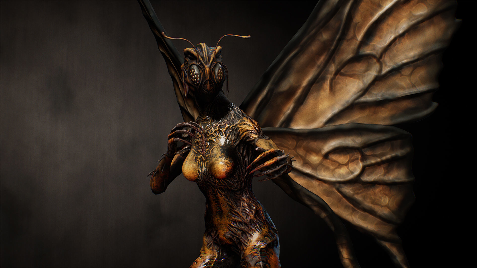 Butterfly Woman Low-poly 3D model_6