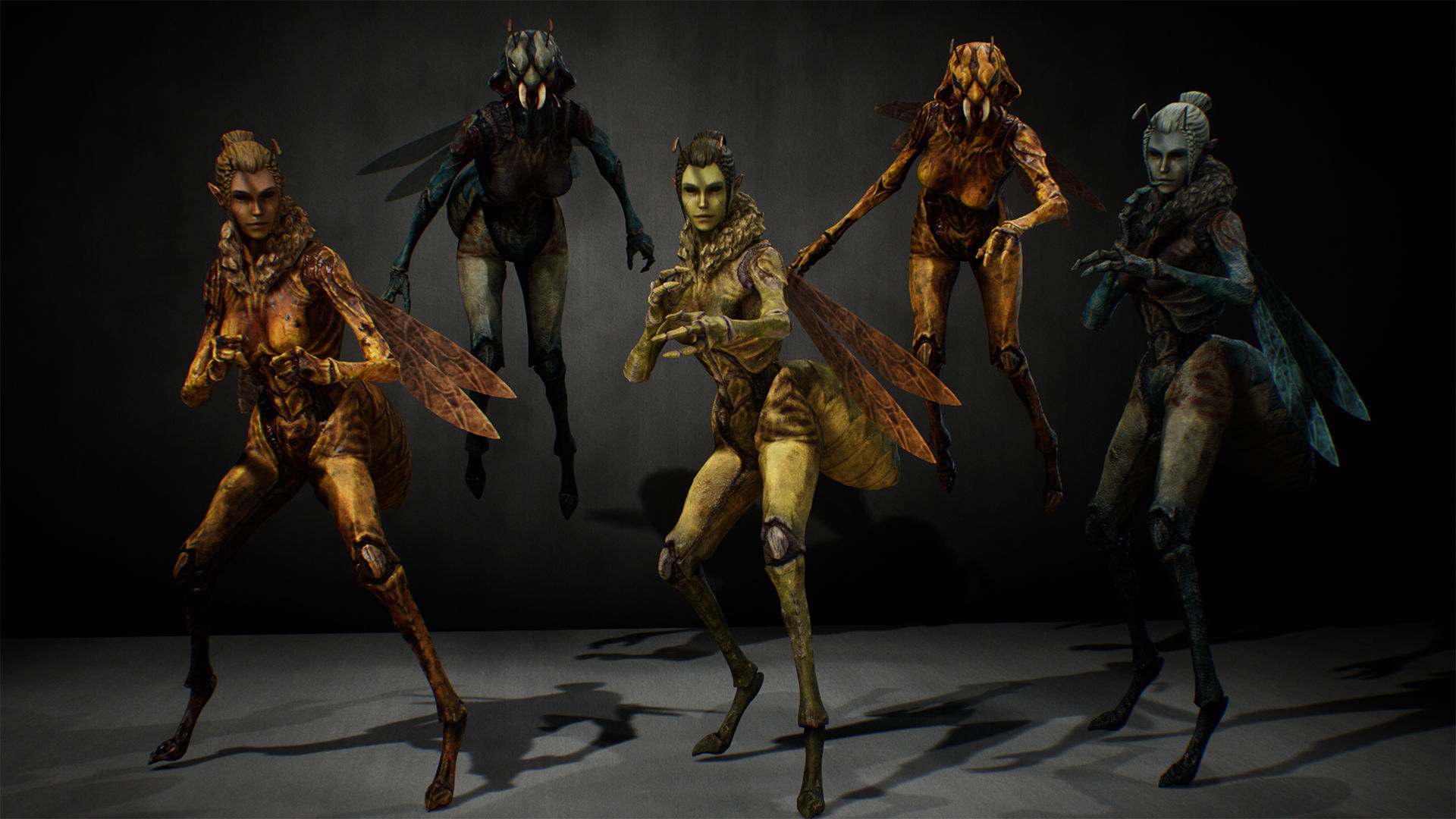 Bee Girl Low-poly 3D model_5