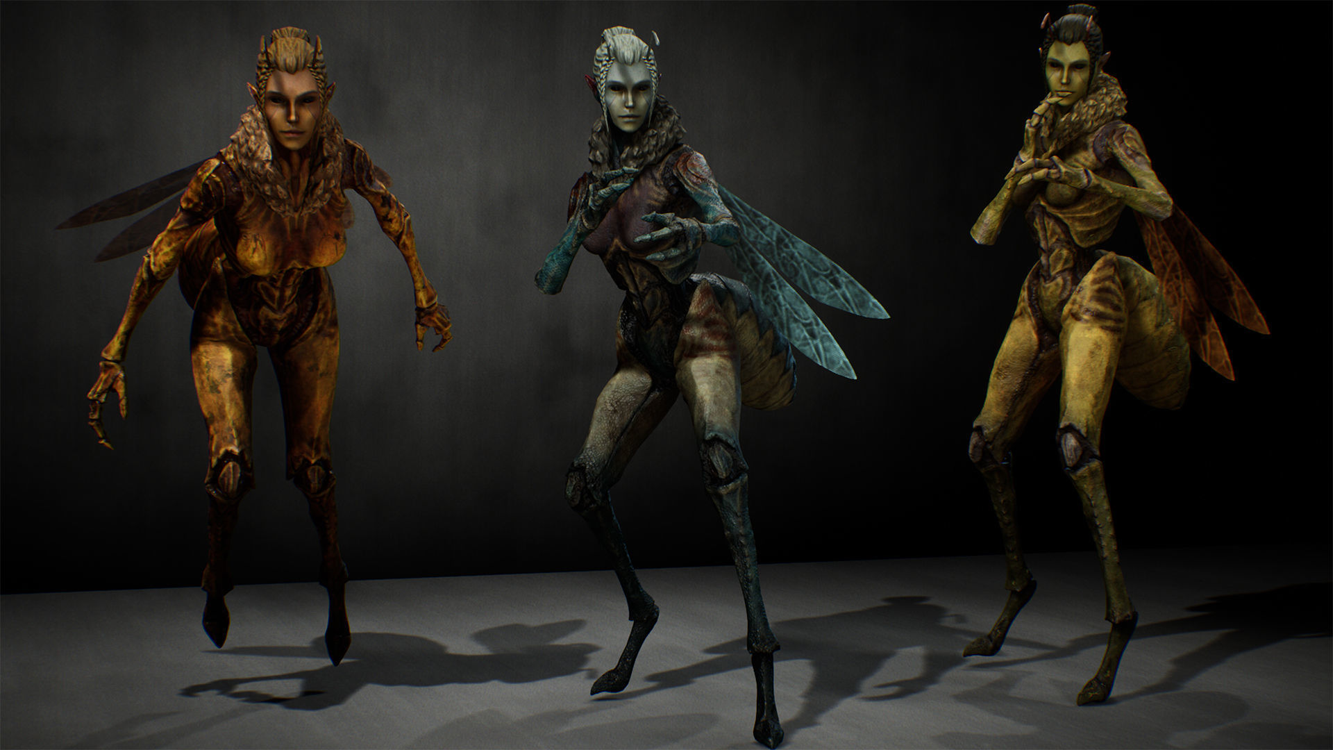 Bee Girl Low-poly 3D model_9