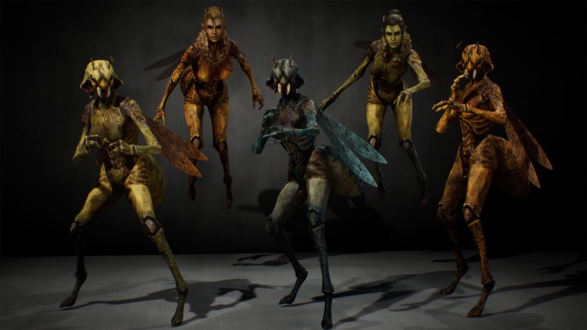 Bee Girl Low-poly 3D model_8