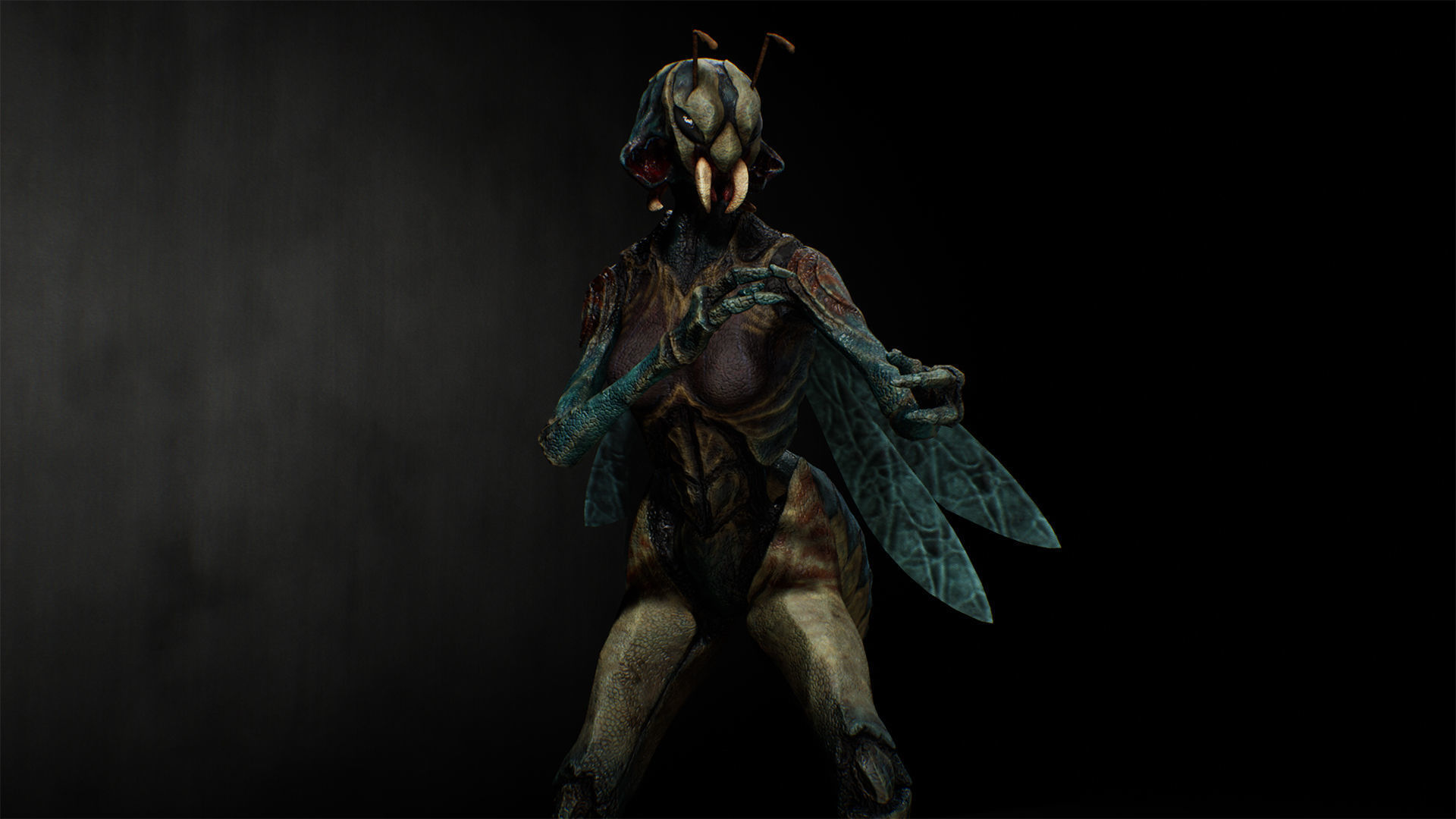 Bee Girl Low-poly 3D model_13