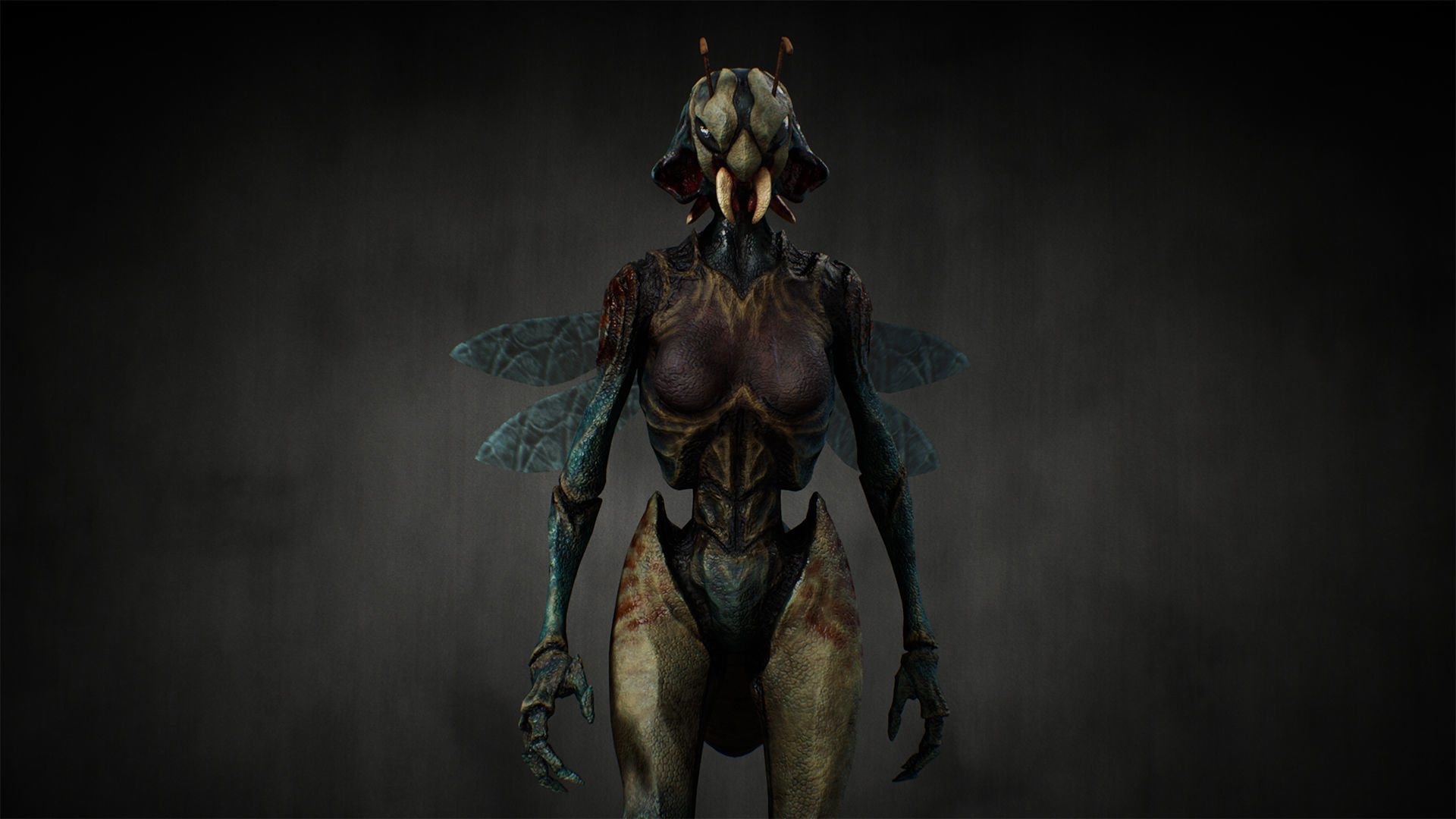 Bee Girl Low-poly 3D model_11