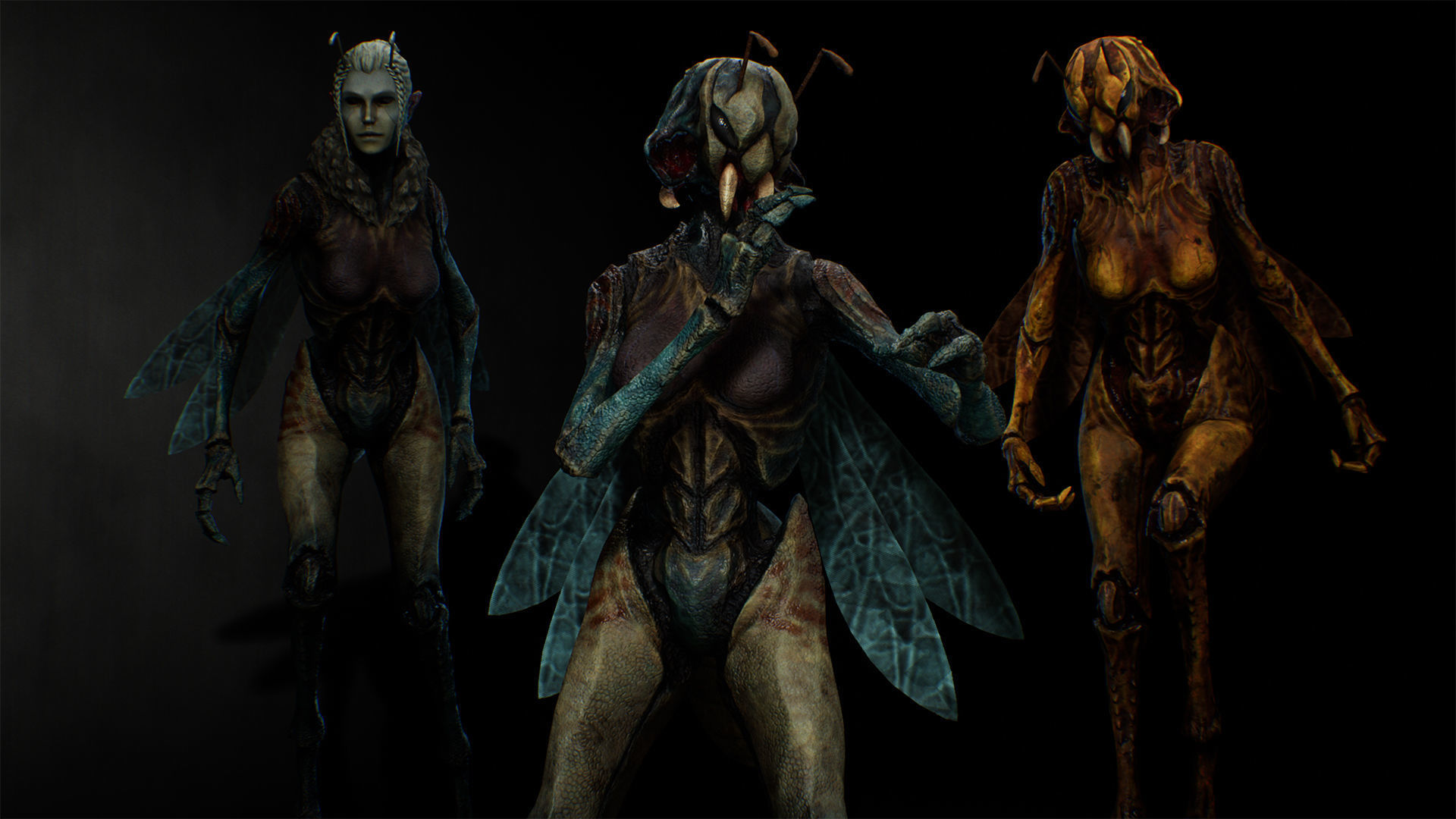 Bee Girl Low-poly 3D model_6