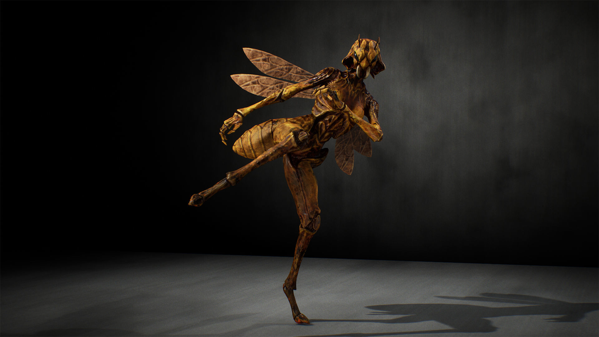 Bee Girl Low-poly 3D model_15