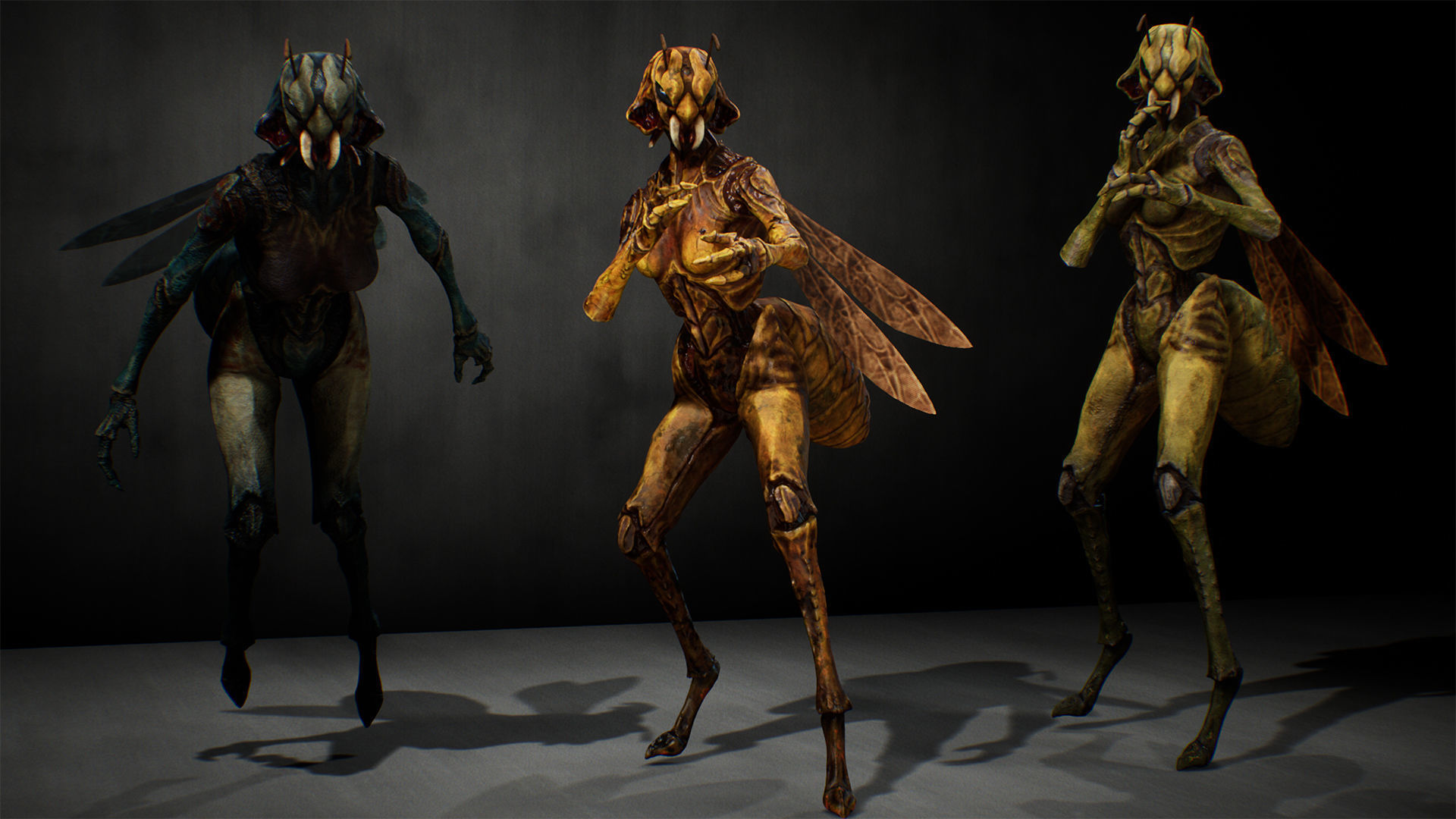 Bee Girl Low-poly 3D model_4