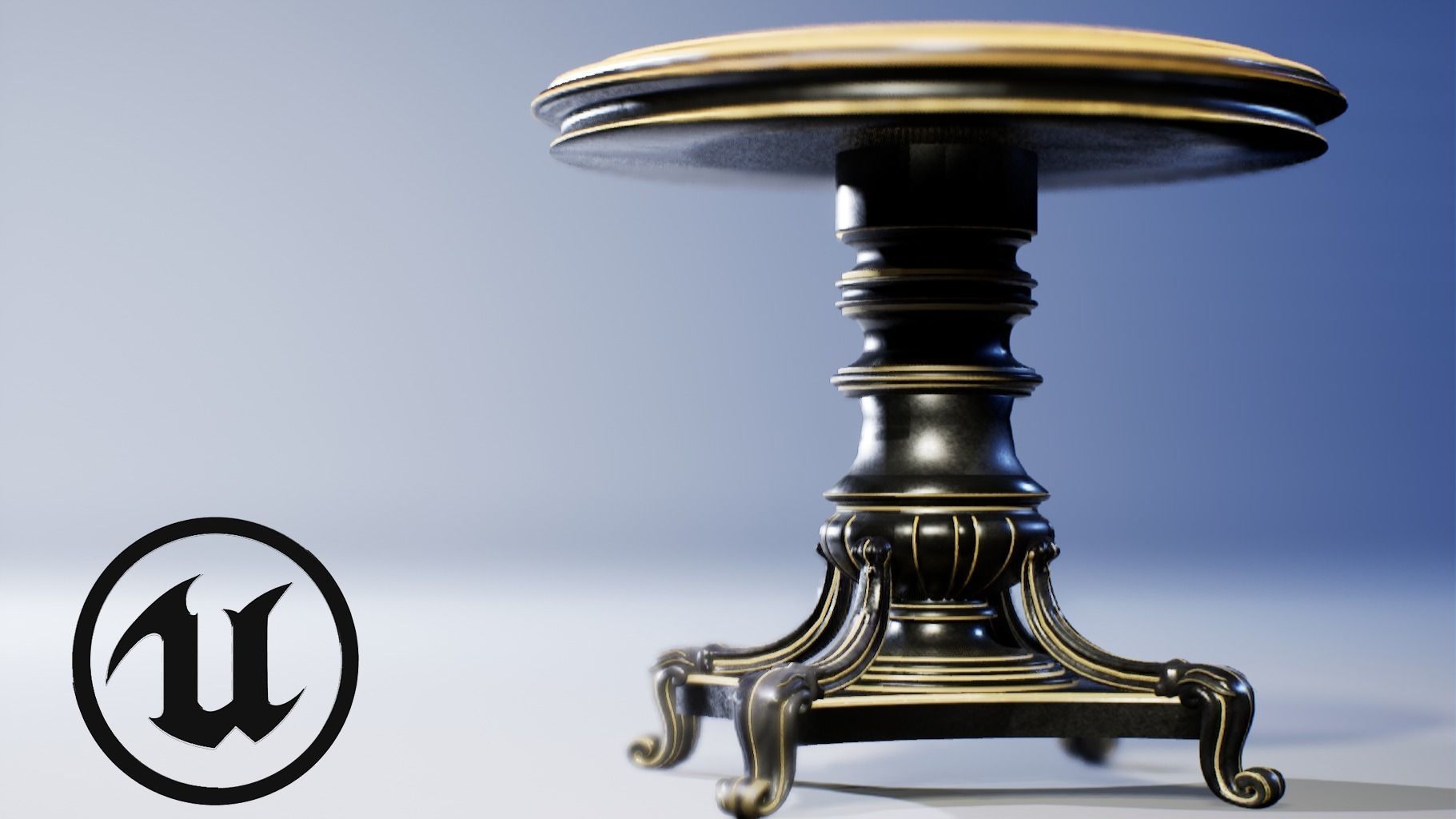 Round table Low-poly 3D model_9