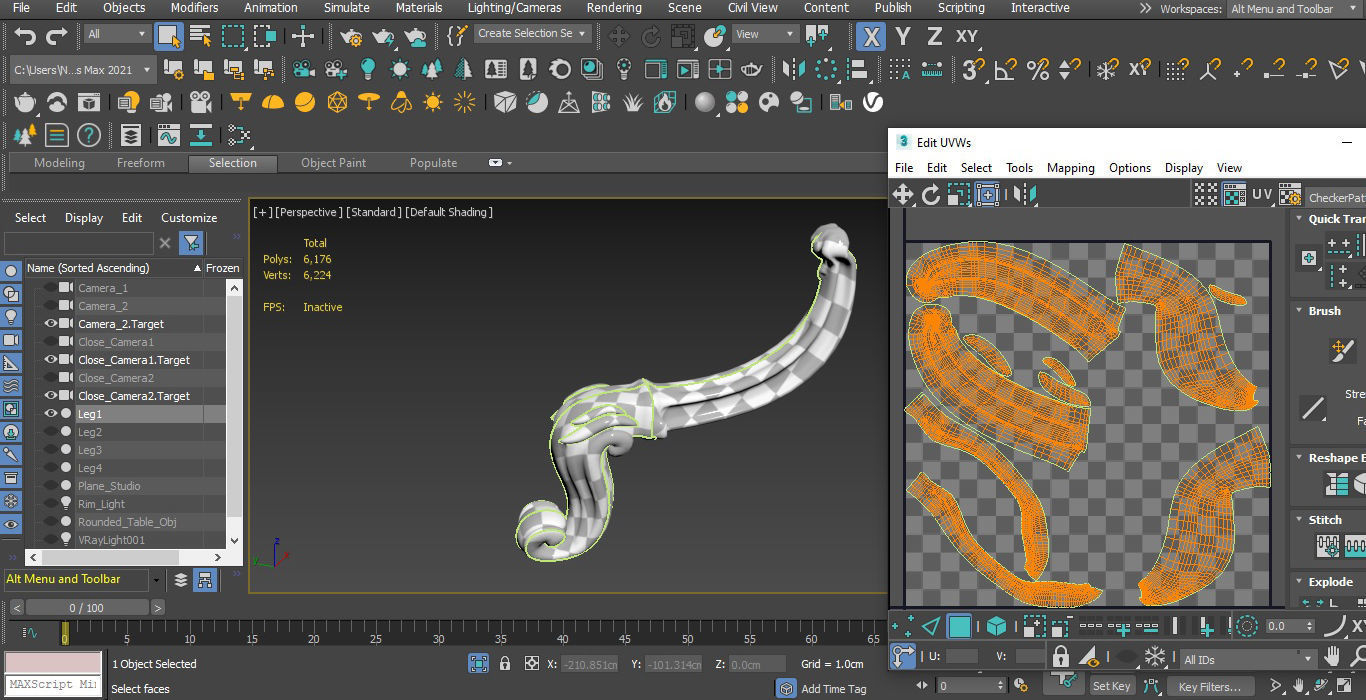 Round table Low-poly 3D model_20