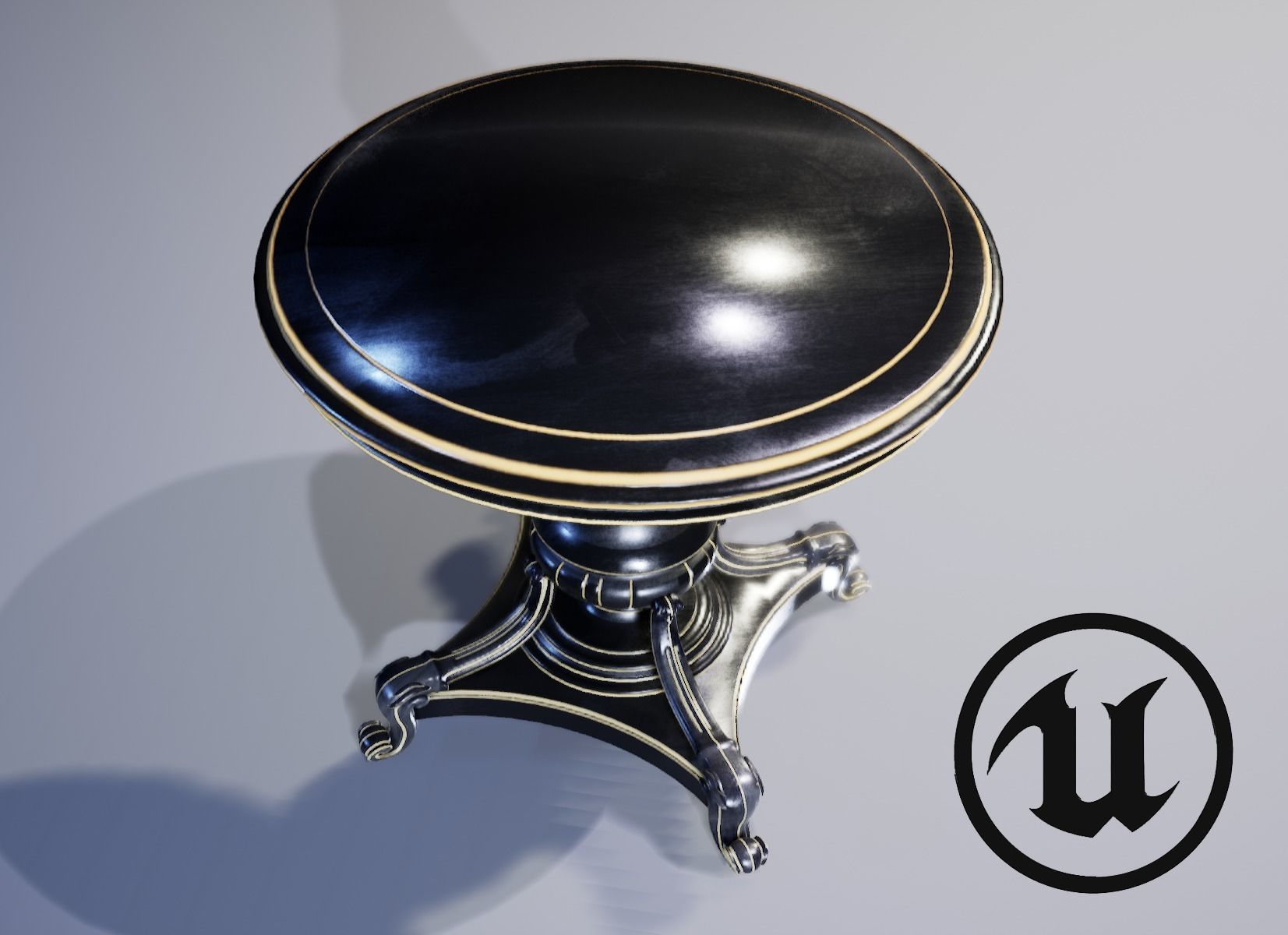 Round table Low-poly 3D model_10