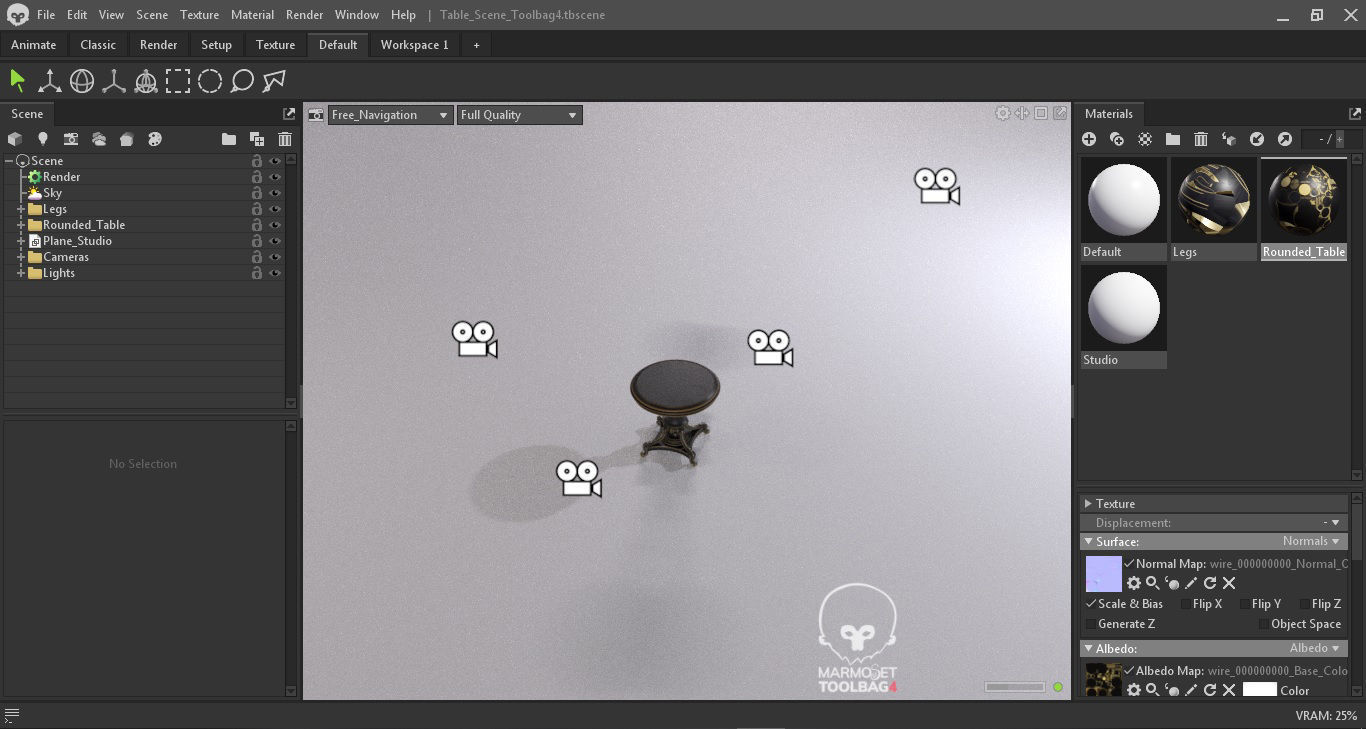 Round table Low-poly 3D model_32