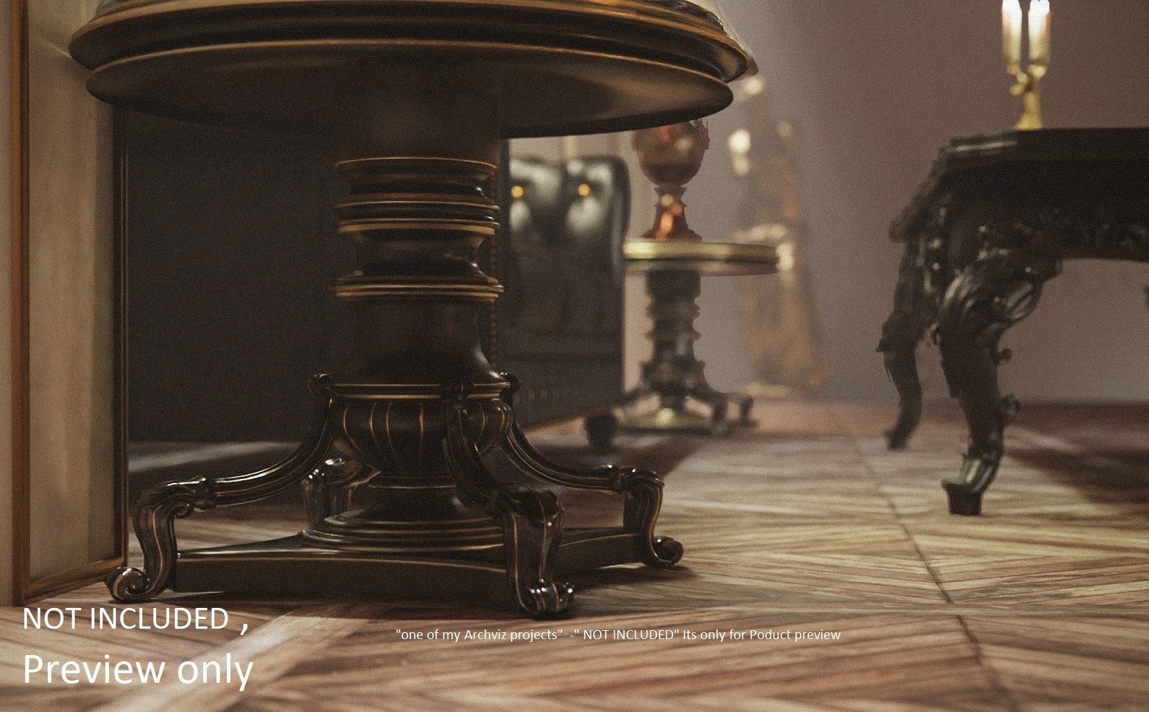 Round table Low-poly 3D model_18