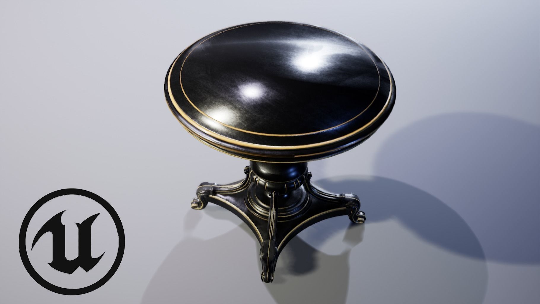 Round table Low-poly 3D model_11