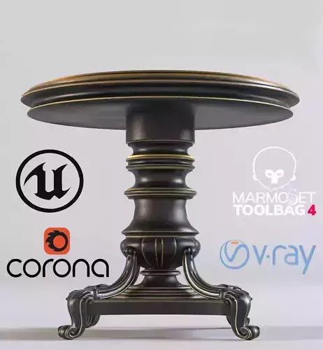 Round table Low-poly 3D model