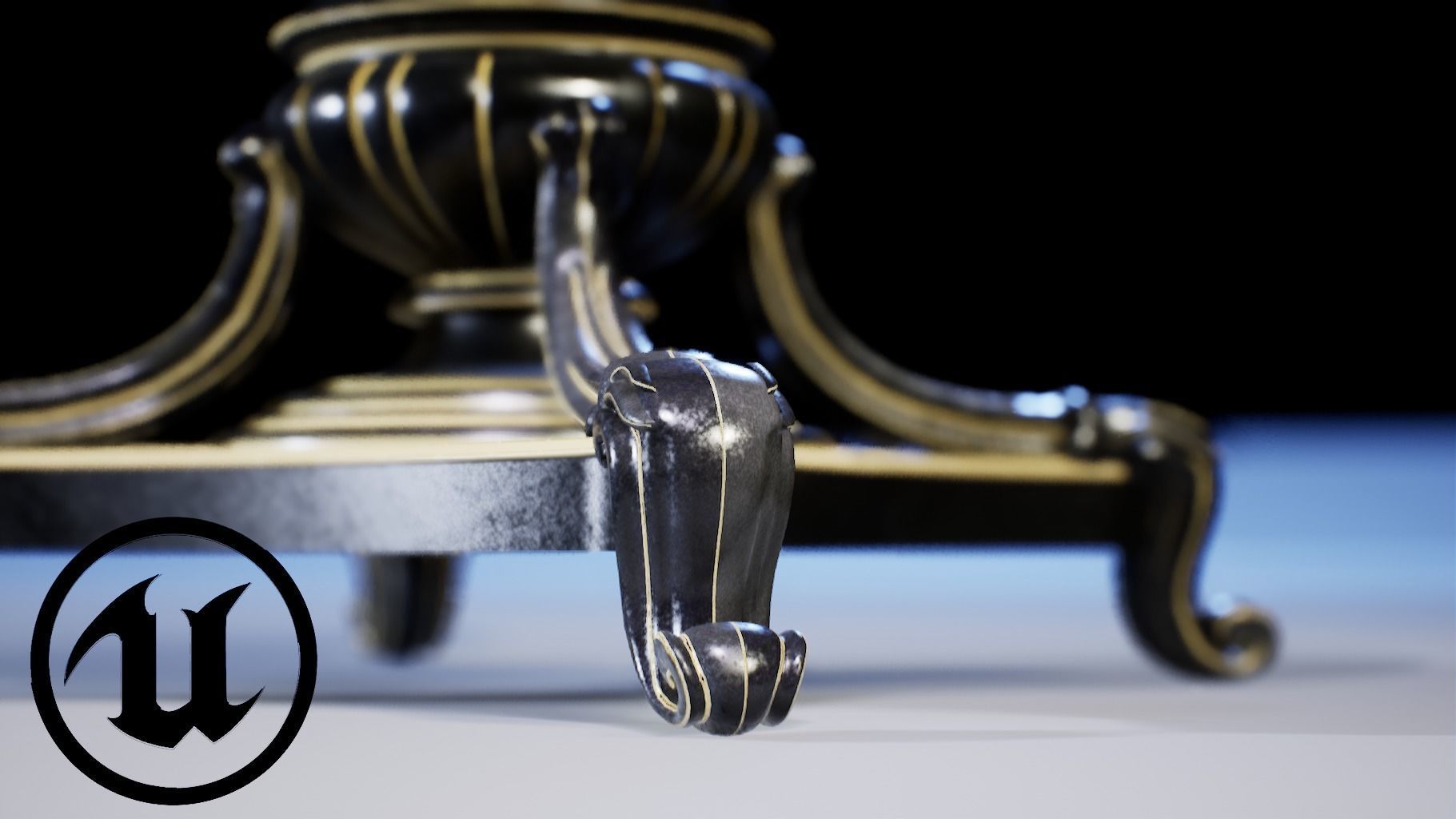 Round table Low-poly 3D model_12