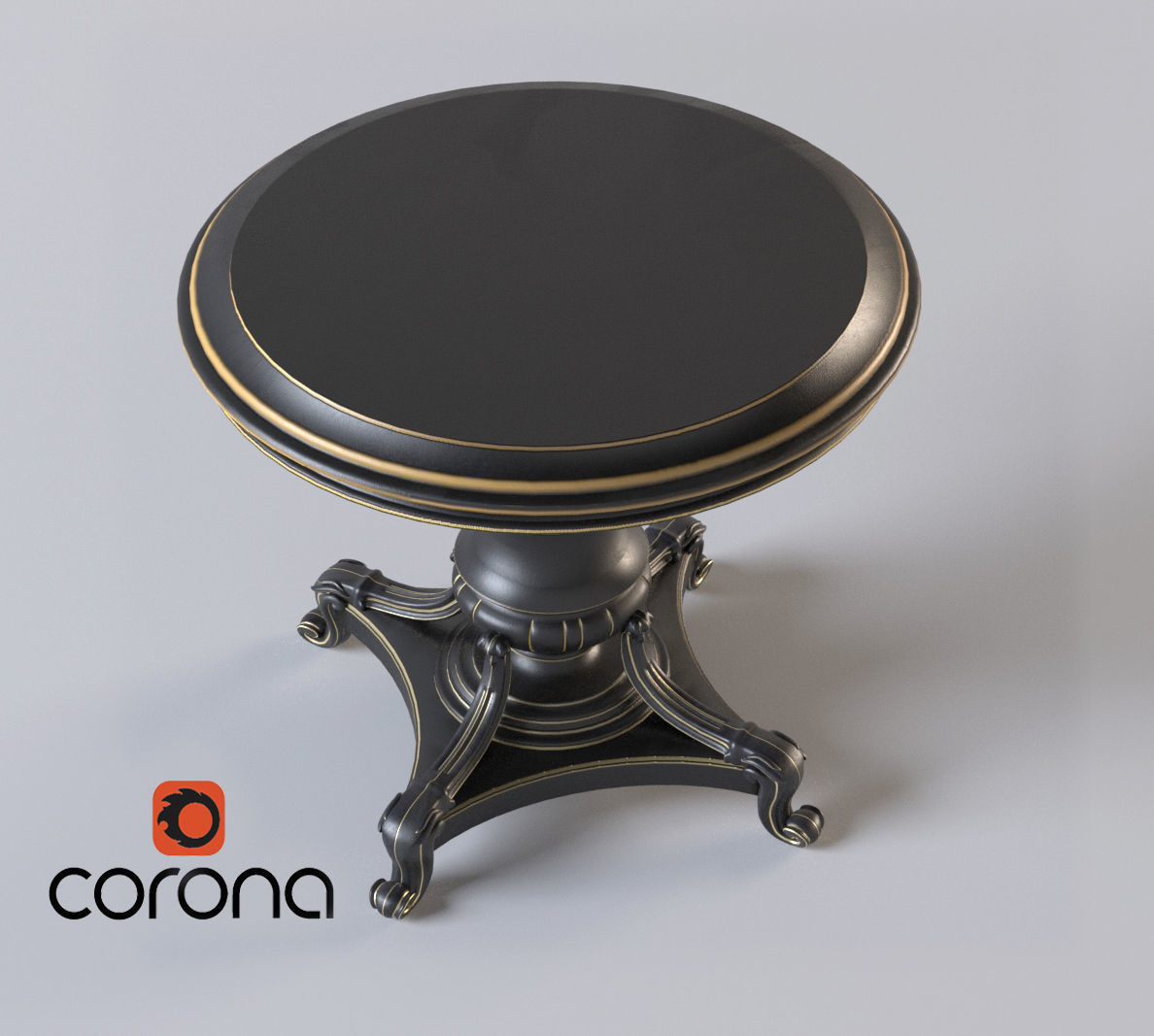 Round table Low-poly 3D model_2