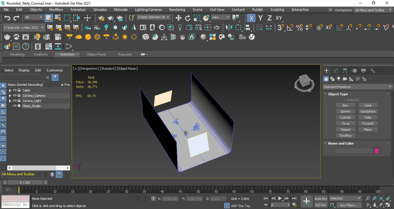 Round table Low-poly 3D model_29