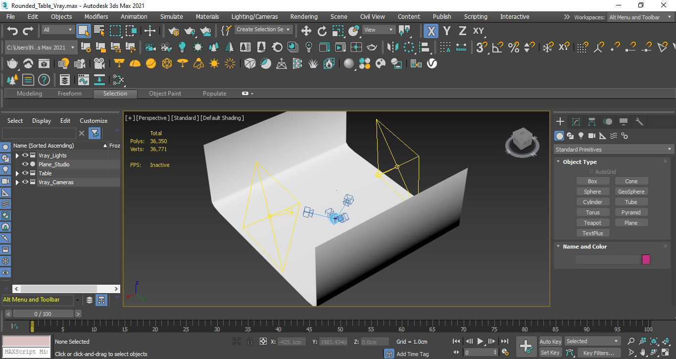 Round table Low-poly 3D model_30